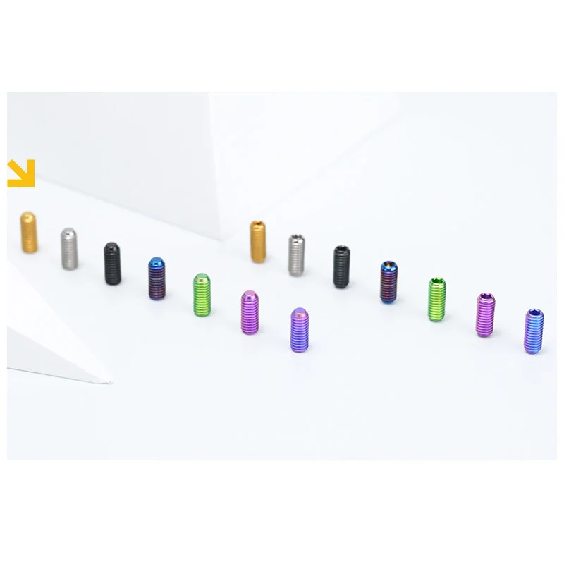 1/2/5/10PCS S-PARTS TC4 Titanium Alloy Flat Point Set Screw M5x12mm Gold Titanium Black Blue Green Purple Candy