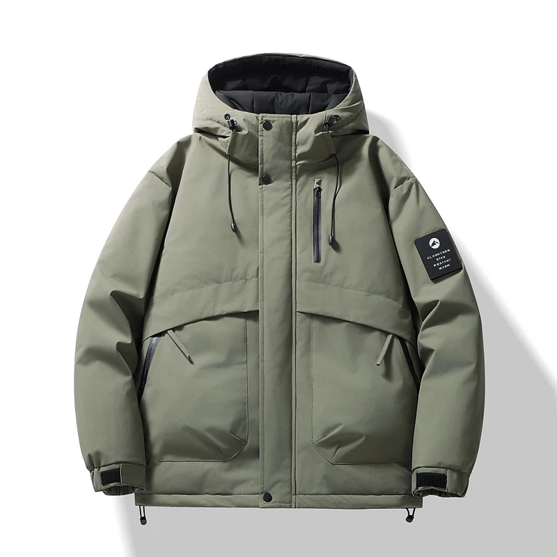 

Men's Hiking Jacket Mountain Climbing Coat Men's Thickened Hooded Coat New Winter Loose Men Simple and Fashionable Work Jacket