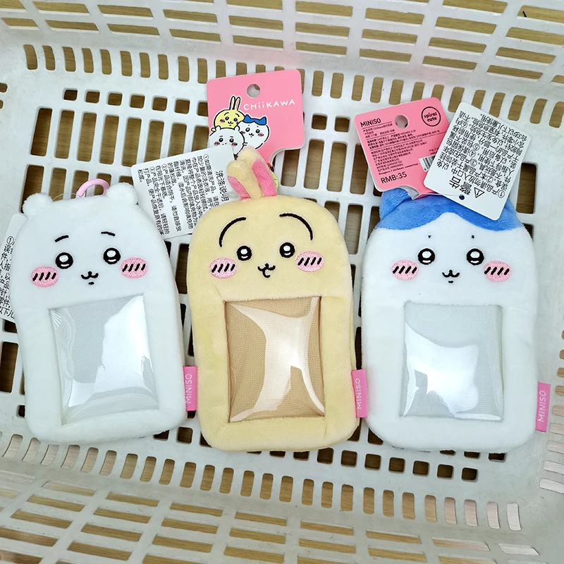 Cute Chiikawa Plush Card Holder Keychain Purse - Portable Waterproof Anime Cosplay Accessories for Women Girls