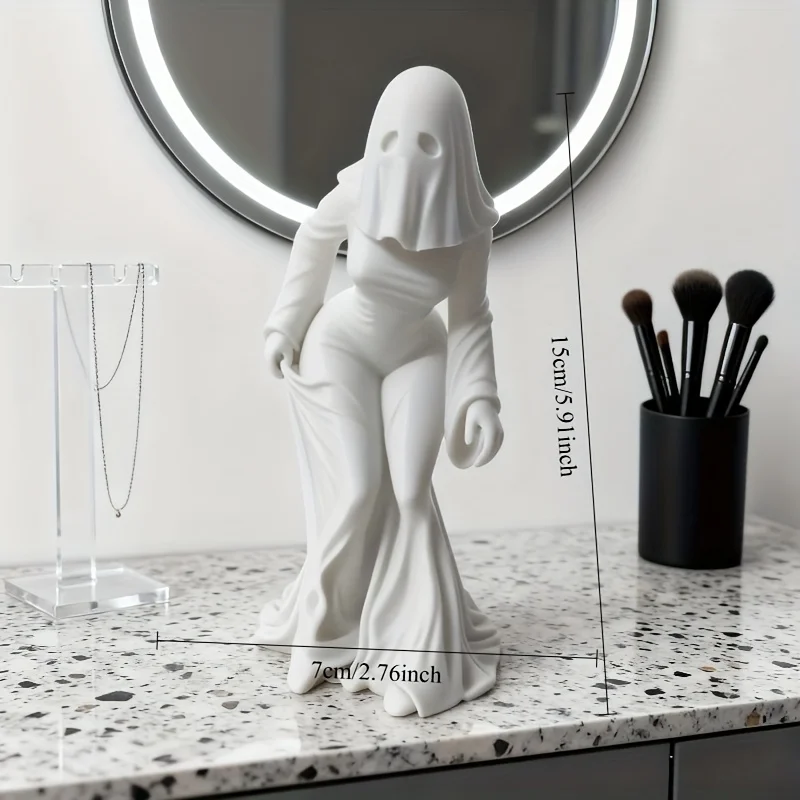 A Ghost Figurine, with Ill-Fitting Clothes, Is Perfect for Placing on a Desk or Near the Entrance. It Suits Various Settings and