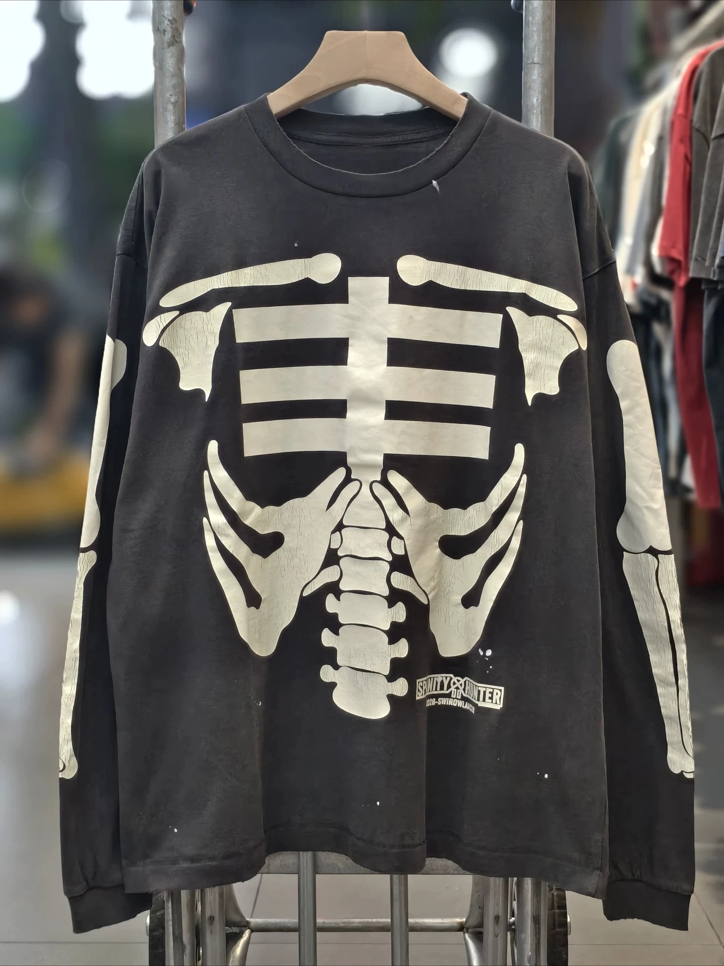 Yao Fashion Mx6 SS26 Vintage Cotton Outdoor Hip Hop Casual Tee Luminous Skull Pattern Tops Hip Hop