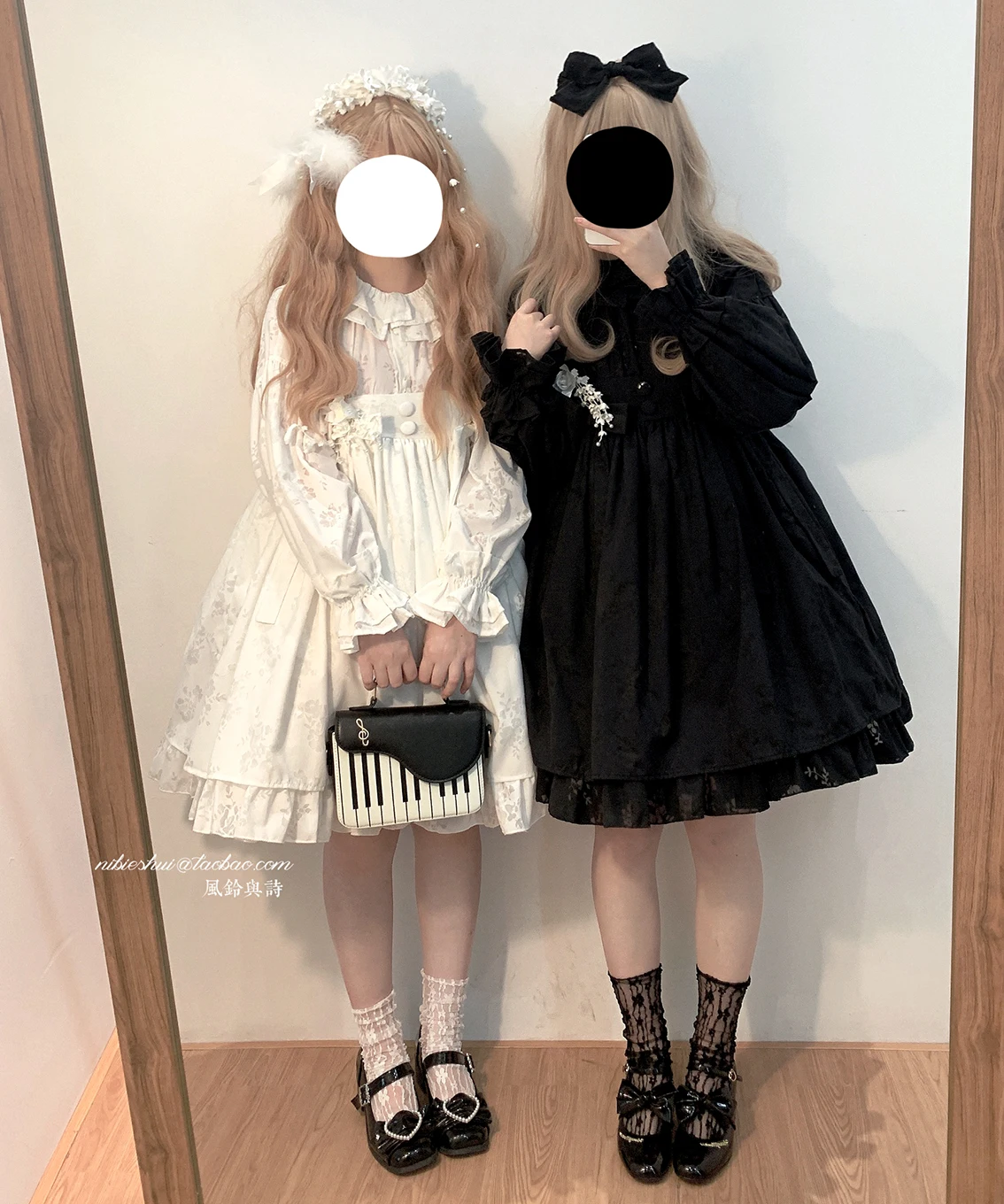 Cotton Cute Women Lolita JSK Dress Flouncing Lace Trim Japanese Harajuku Long Sleeves Doll Teen Dress Fairy V