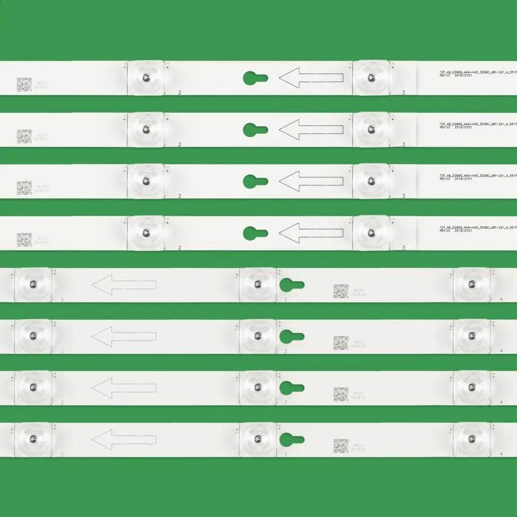 LED شريط إضاءة خلفي ل TCL 49 "التلفزيون L49P1A-F ShineOn 2D02900 2D02899 LVF490CSOT D49A620U LB4905-YH06 TOT_49_D2900_4X4 + 4X5_3030C