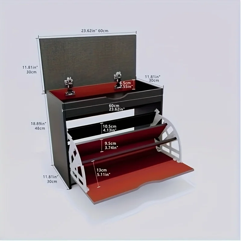 Shoe Cabinet with Bench 3-Tier Storage, Foldable Shoe Rack Organizer with Seat for Entryway, Hallway Closet Organizer for Small image 4
