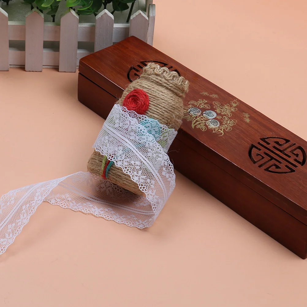 

3 Rolls Bridal Lace Trim White Nylon Ribbon Embroidered for Wedding Dress Craft Table Party Decoration Lace Ribbon