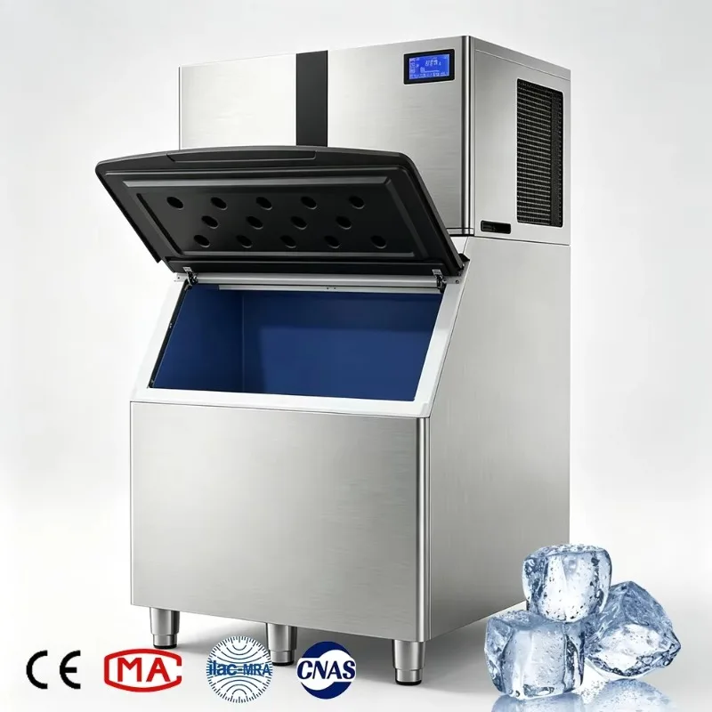 Airo Commercial Ice Maker 1ton Automatic Self Cleaning 32mm Cube Adjustable Thickness Industrial Grade for Ice Plant Production