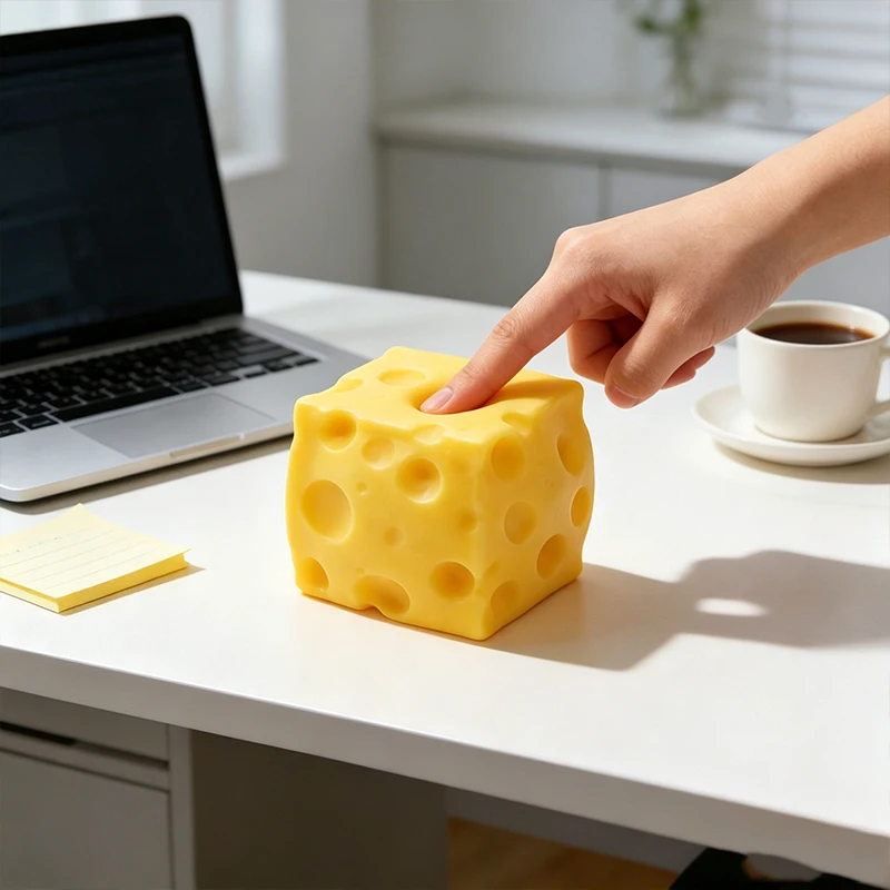 Simulate Cheese Slow Rebound Toy Shapeable Office Decompression Slow Rebound Cheese Pinching Ornament Relax Decompress Knead