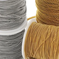 2 Meters Stainless Steel Rolo Bulk Chains Cable Link Chain for Necklace Bracelet Jewelry Making DIY Accessories Wholesale