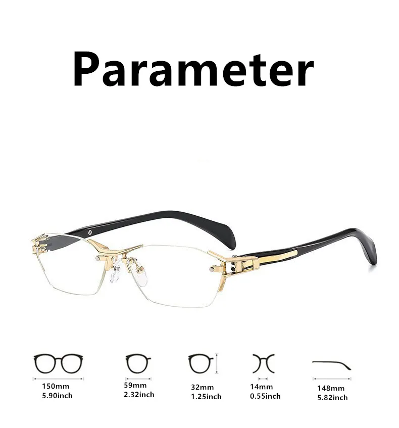 2025Neue Lesebrille für Männer und Frauen, randlos, Antiblulett, Brille, Unisex, photochrome Leser, modisch, Retro, vielseitig, Trendbrille – Detail 6