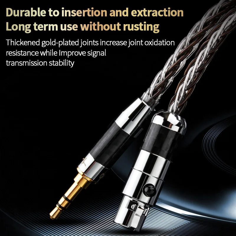 HiFi 3.5mm to Mini XLR Headphone Cable OCC + Sterling Silver XLR Female to 3.5mm Stereo Jack Audio Adapter Cable For Microphone