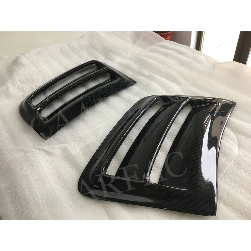 Carbon Fiber Car Front Side Fenders Bumper Air Vent Trims for Benz C Class W204 C63 AMG 2008-2011 FRP Car Facelift Accessories