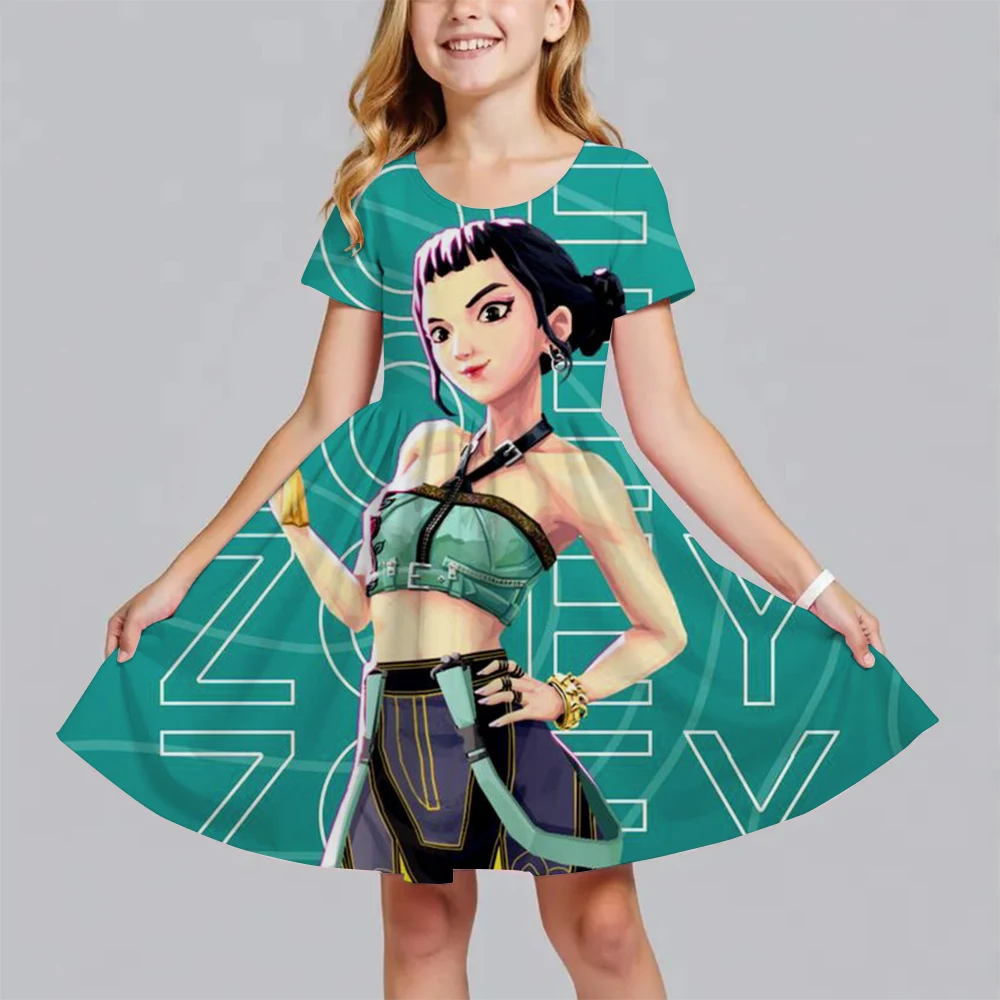 Sukienki dziewczęce letnie ubrania dla dzieci Huntrix Kpop Demon Hunters sukienki księżniczki modne dziecięce na imprezy, występy, urodziny