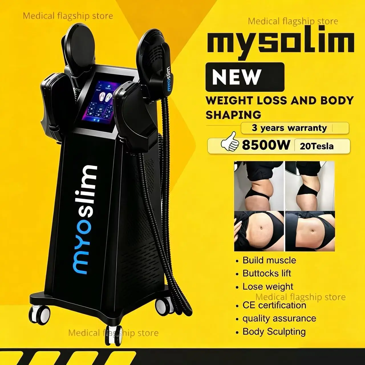 MYOslim Body Sculpting neo RF Slimming Machine Fat Burning 8500W Nova Weight Lose Electromagnetic Muscle