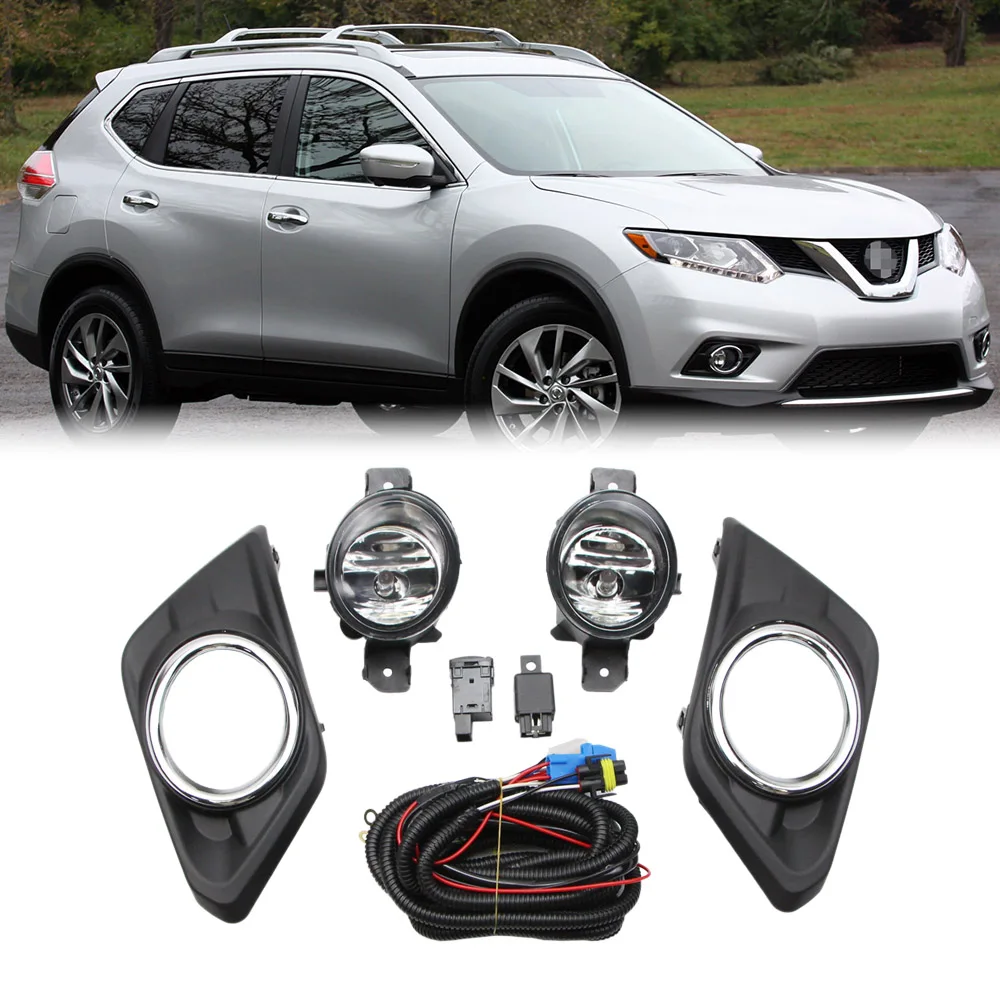 

Halogen Fog Light For Nissan Rogue X-Trail 2014 2015 2016 Bumper Driving Lamp W/ Bezel Harness Switch Wiring Kit Clear Lens L+R