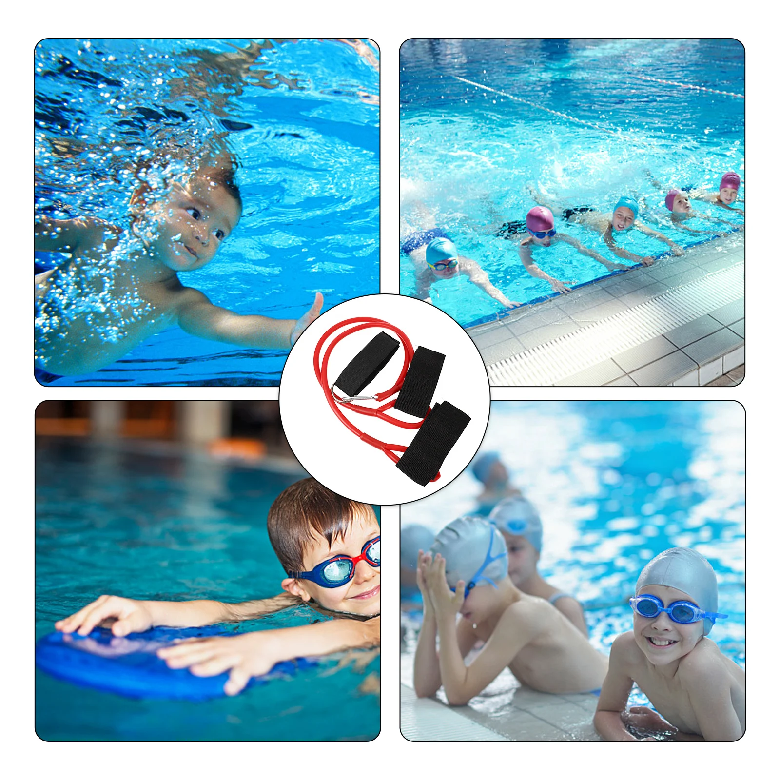 

1Pcs Swimming Training Belt Resistance Band Strong Cord Swim Tether for Continuous Swim Practice Breaststroke Freestyle