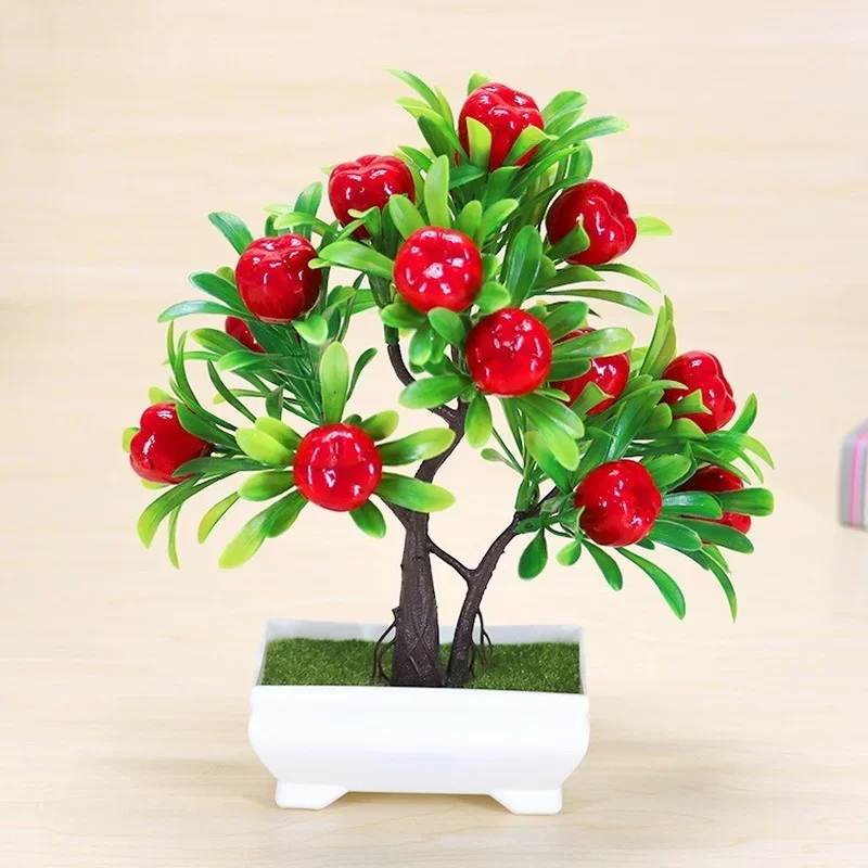 1pc Artificial Plants Bonsai varied Fruit Tree Potted for Home Wedding Room Decoration Flower Hotel Party Decor Fake Potted