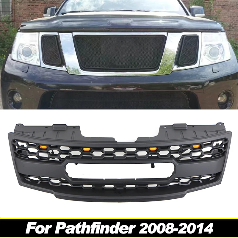 Auto Parts Front Grille W/Light  Fits For Nissan Pathfinder 2008-2012/2010-2014 Accessories Racing grill