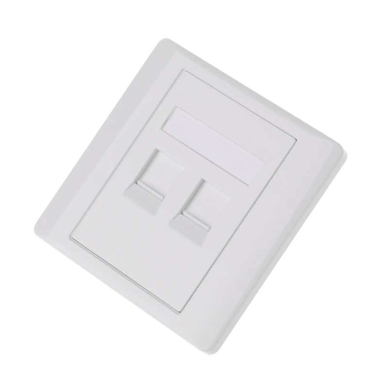 Concealed Ethernet Wall Plate 2 Ports CAT6 RJ45 Computer Telephone Power Outlet Wall Powerline Adapter Easy to Install