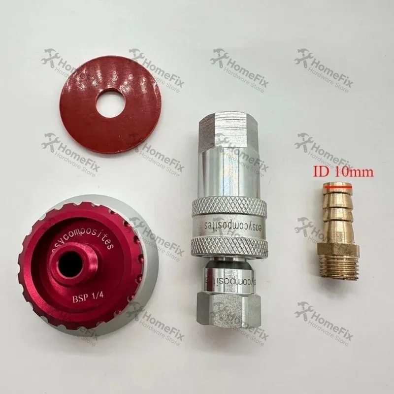 1Set Vacuum Nozzle with Quick Disconnect & Barb Connector, Suitable for Prepreg Autoclave Hot Press Composite Molding Process