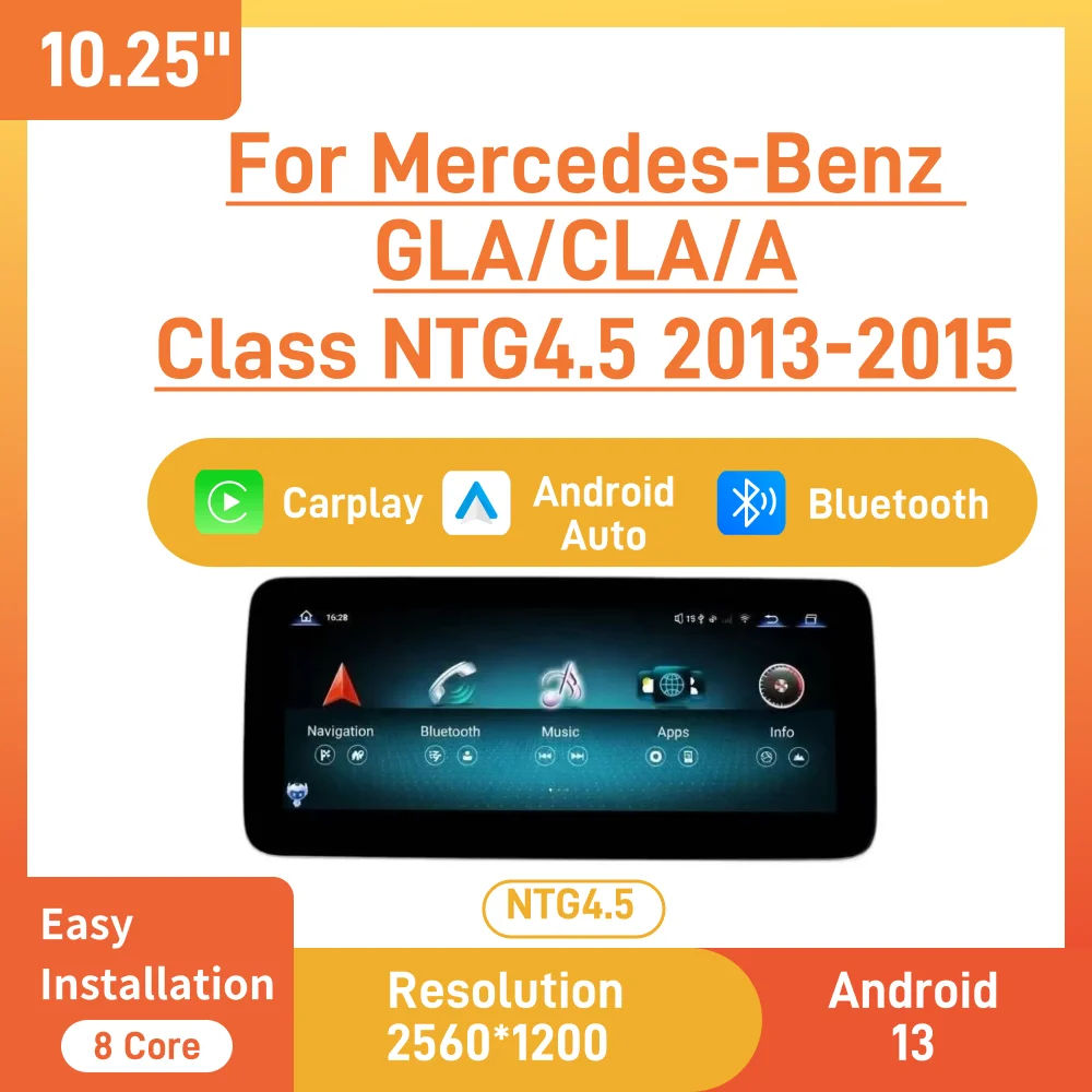 10.25 Inch Android Car Navigation for Mercedes-Benz GLA/CLA /AClass NTG4.5 2013-2015Wireless Carplay Android Auto 4G Car Multime