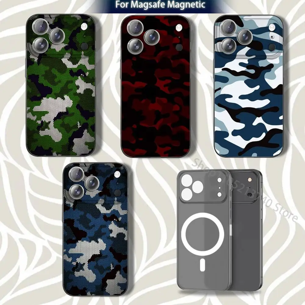 Fashion A-CamouflageS COOL Frosted Handyhülle für iPhone 17,12,11,14,13,15,16,Plus,Air,Pro,Max,E,Mini für MagSafe Magnetic Grey