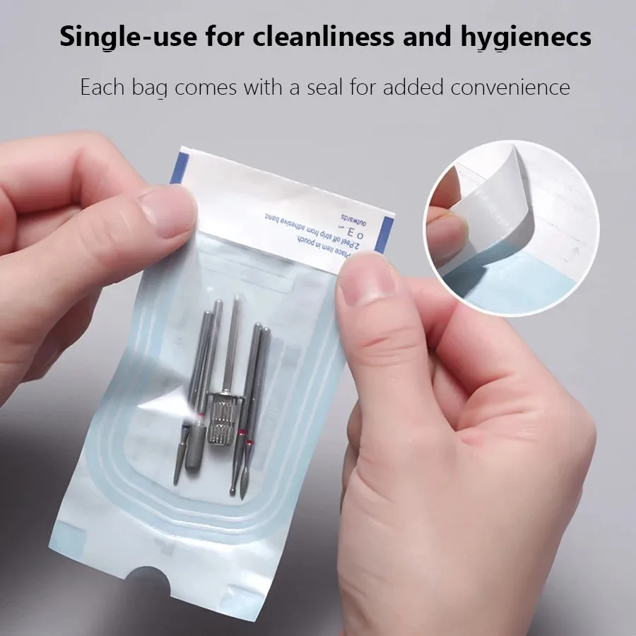 20Pcs Sterilization Pouches for Nail Art Tools with Color Changing Indicator Self-Sealing Envelopes for Nipper Scissors Tweezers