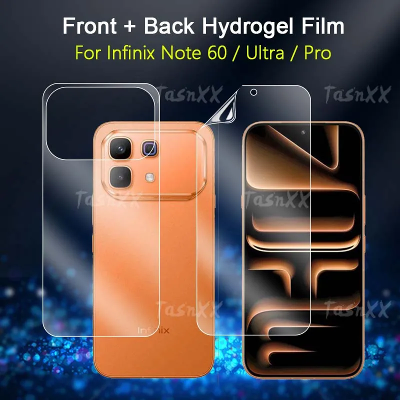 

Front / Back Screen Protector For Infinix Note 60 Pro 50 Pro+ Ultra Clear Slim Soft Repairable Hydrogel Film -Not Tempered Glass