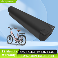 For ESKUTE C100 36V 10.4Ah 12.8Ah 14Ah Electric Bicycle Battery Akku for ESKUTE C100 Ebike Replacement Upgrade Spare Battery