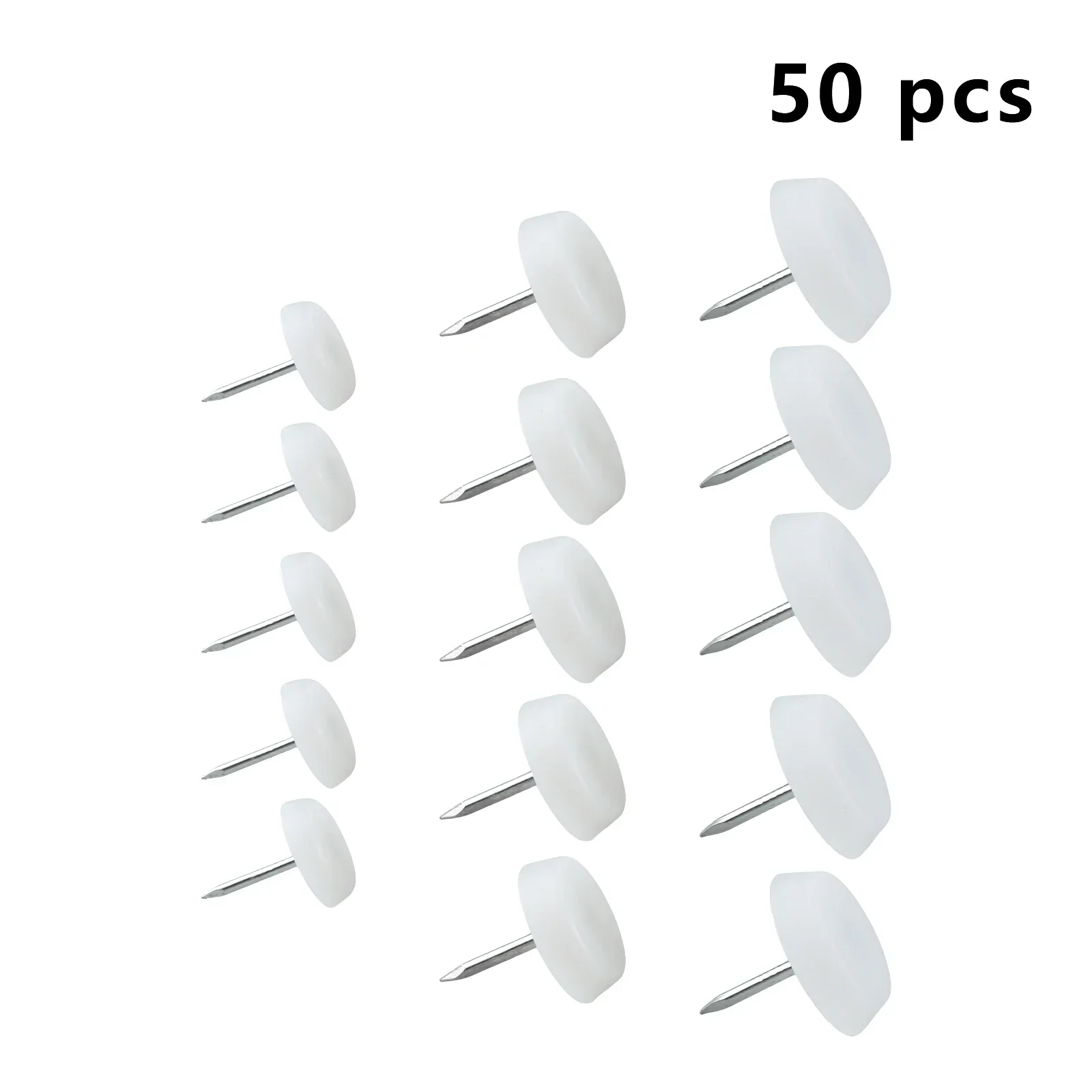 50 pz bianco nylon sedia in legno tavolo mobili gamba piedi inferiori cuscinetto in plastica glide chiodi antiscivolo protezione del pavimento