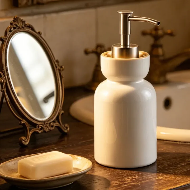 280ml soap dispenser Ceramic Hand Sanitizer Bath Gel Shampoo Bottled Separately Hotel Home Stay Lotion Press Bottle   dispenser