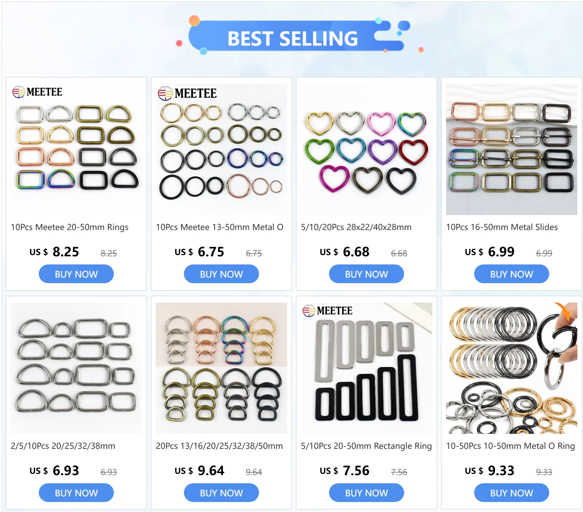 10 Stück Meetee 13–50 mm Metall-O-Ring-Schnalle, Kreis-Verbindungshaken, DIY-Taschengurt, Gürtelschnallen, Hundehalsband, Gurtband, Verschluss, Zubehör – Detail 1