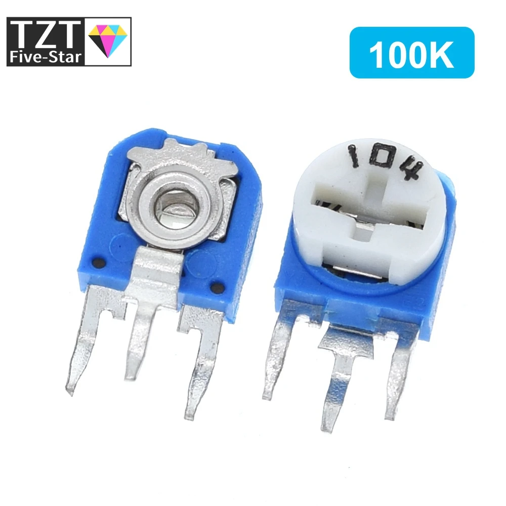 65 قطعة RM063 عمودي أزرق أبيض طقم مقاوم قابل للتعديل 100 أوم -1 متر أوم 13 أنواع * 5 قطعة = 65 قطعة