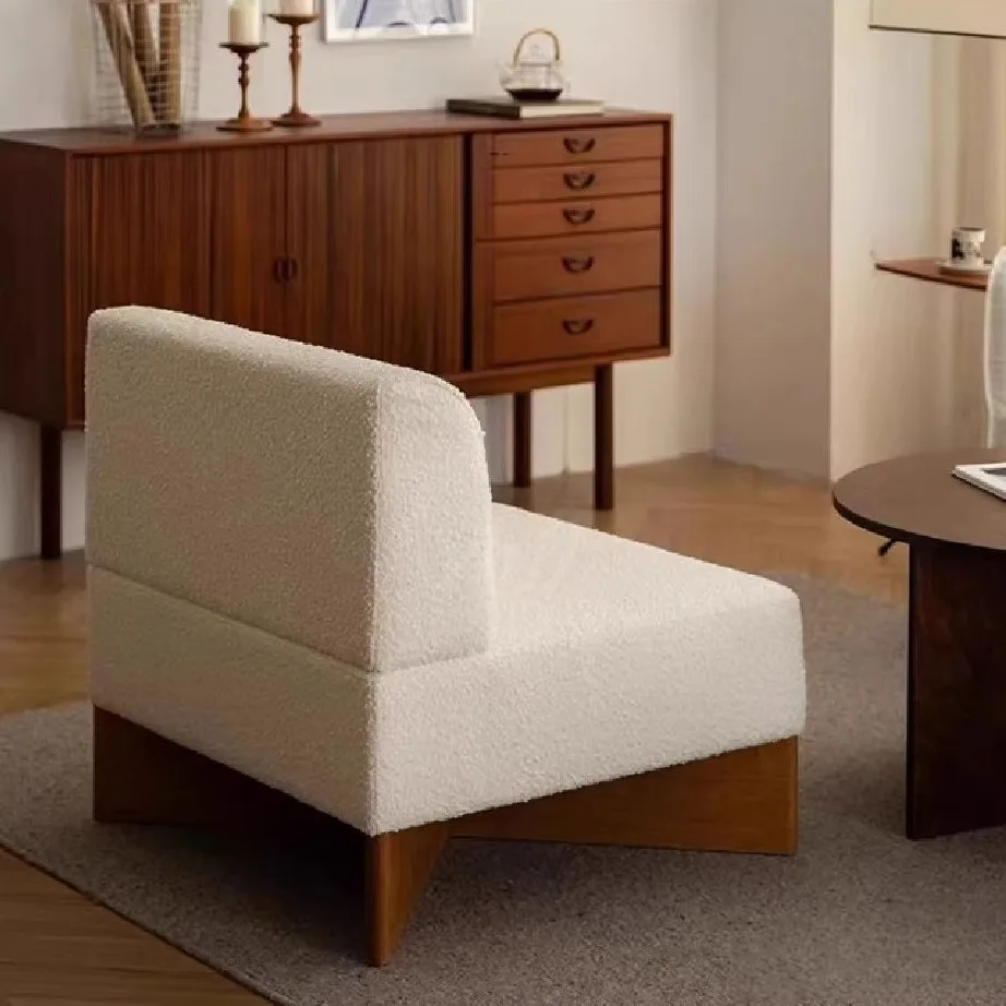 أريكة قماش مفردة بتصميم عتيق من الشمال لغرفة المعيشة المنزلية شقة صغيرة وابي سابي كرسي أريكة كسول غير رسمي للرياح #3