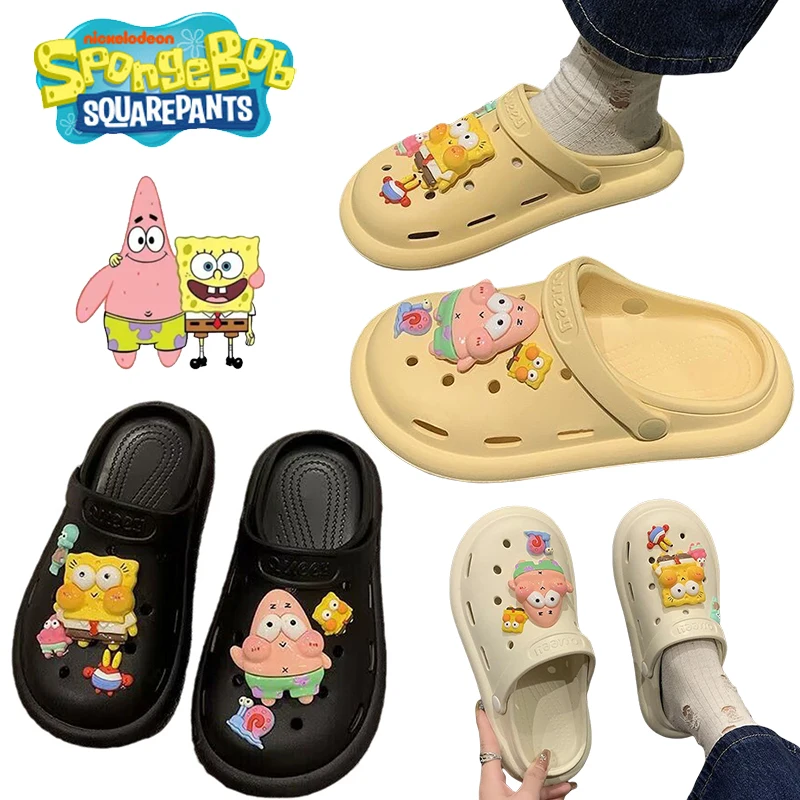 SpongeBob Patrick Star Women Sandals Summer EVA Casual Lightweight Outdoor Shoes Anti Slip Thick Sole Beach Slides Garden Shoes