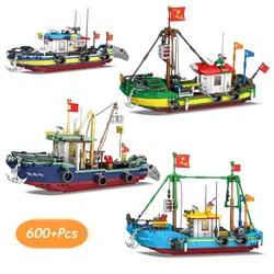 Woma Fishing Expert Building Blocks Fishing boat bricks Christmas gift NEW Arrived for boys with three dolls ages 6+