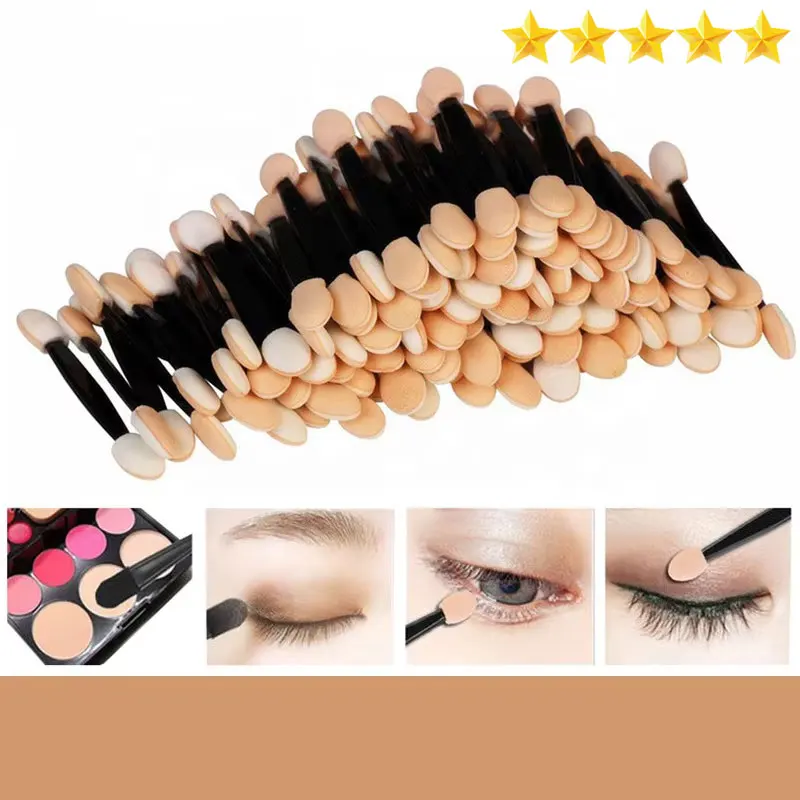 Kit de belleza de esponja de látex desechable, barra de sombra de ojos de doble cabeza, cepillo portátil para uñas y ojos difuminados, gran oferta