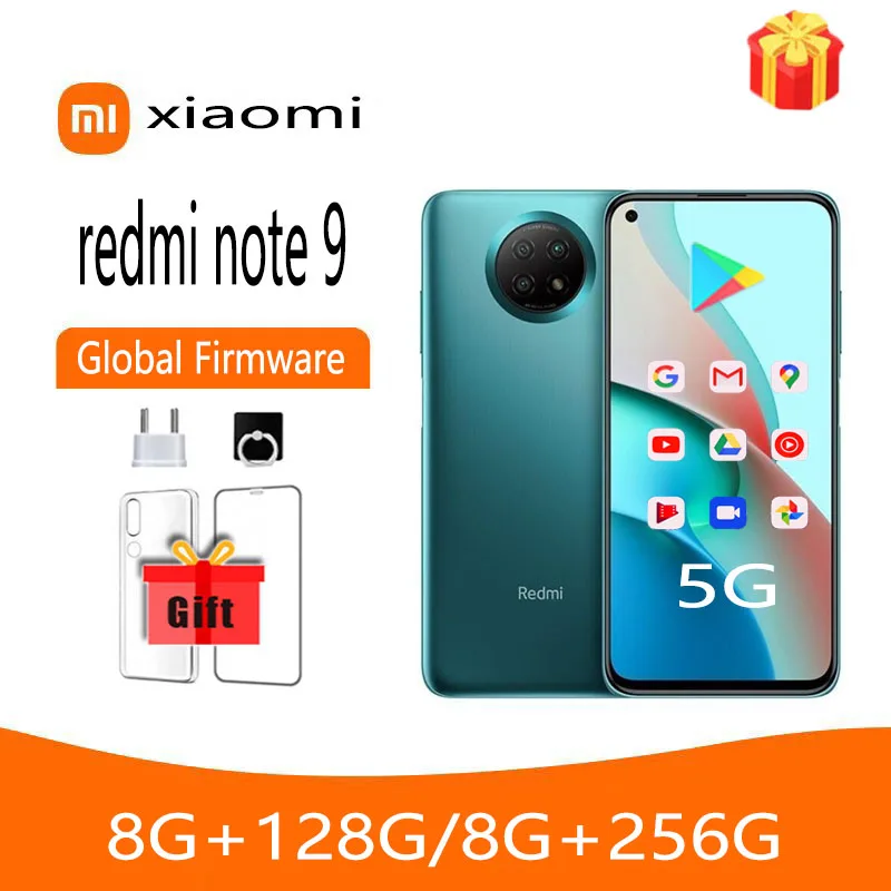 Global rom Xiaomi-Redmi Note 9 5G Smartphone, Global ROM Cellphone