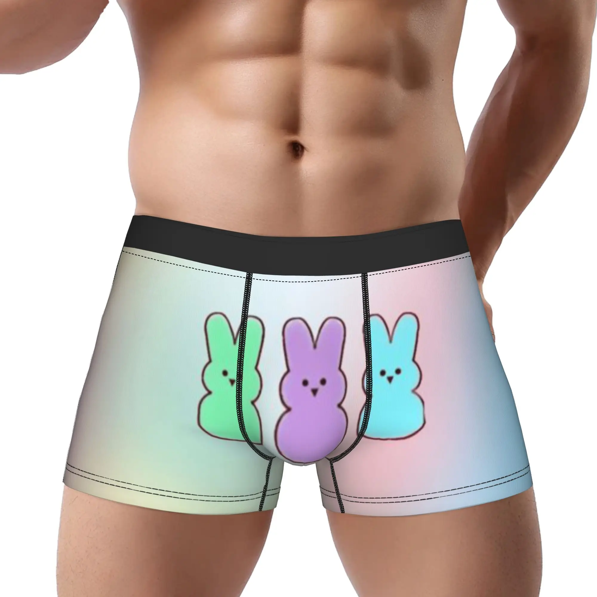 

Трусы-боксеры для мужчин с принтом Easter Bunny Peeps Eggs 2, мужское нижнее белье, шорты-боксеры