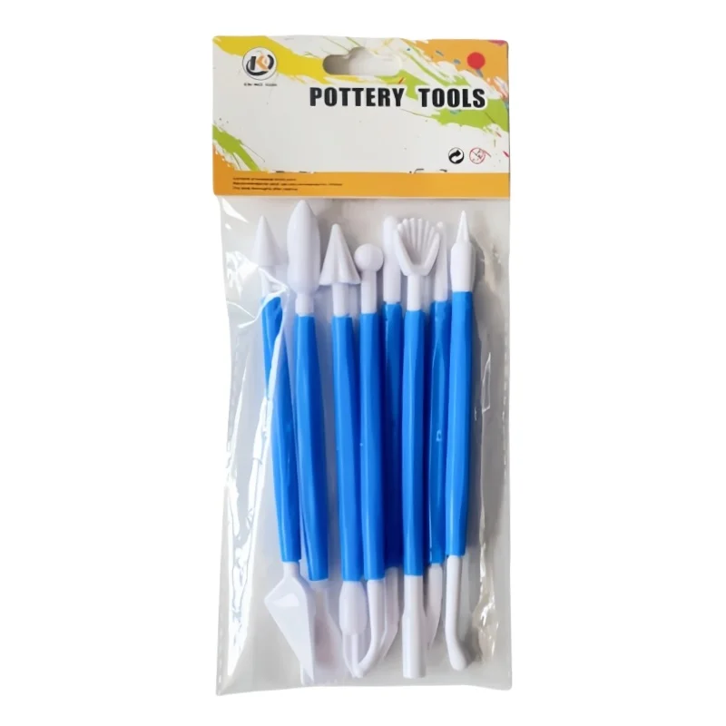 8-teiliges Set aus mehrfarbigen Ultraleicht-Tonwerkzeugen. Polymer-Ton-DIY-Fondant-Schnitzmesser. Keramik-Kunststoffwerkzeuge