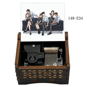 Detective Conan Wooden Music Box Tema principal de 18 Nota Operada a mano/movimiento de lindas Regalos de cumpleaños de amigos para niños lindos 8 Mejor detective de ventas Conan Keychain - №1