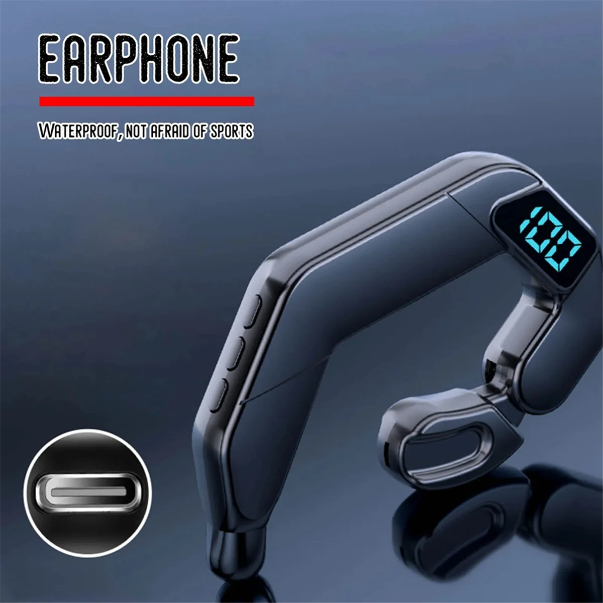 

【Новый купон пользователя】Новая Bluetooth-гарнитура V19 с костной проводимостью, подвесной тип, без вкладышей, цифровой дисплей, бизнес-спорт, открытый тип