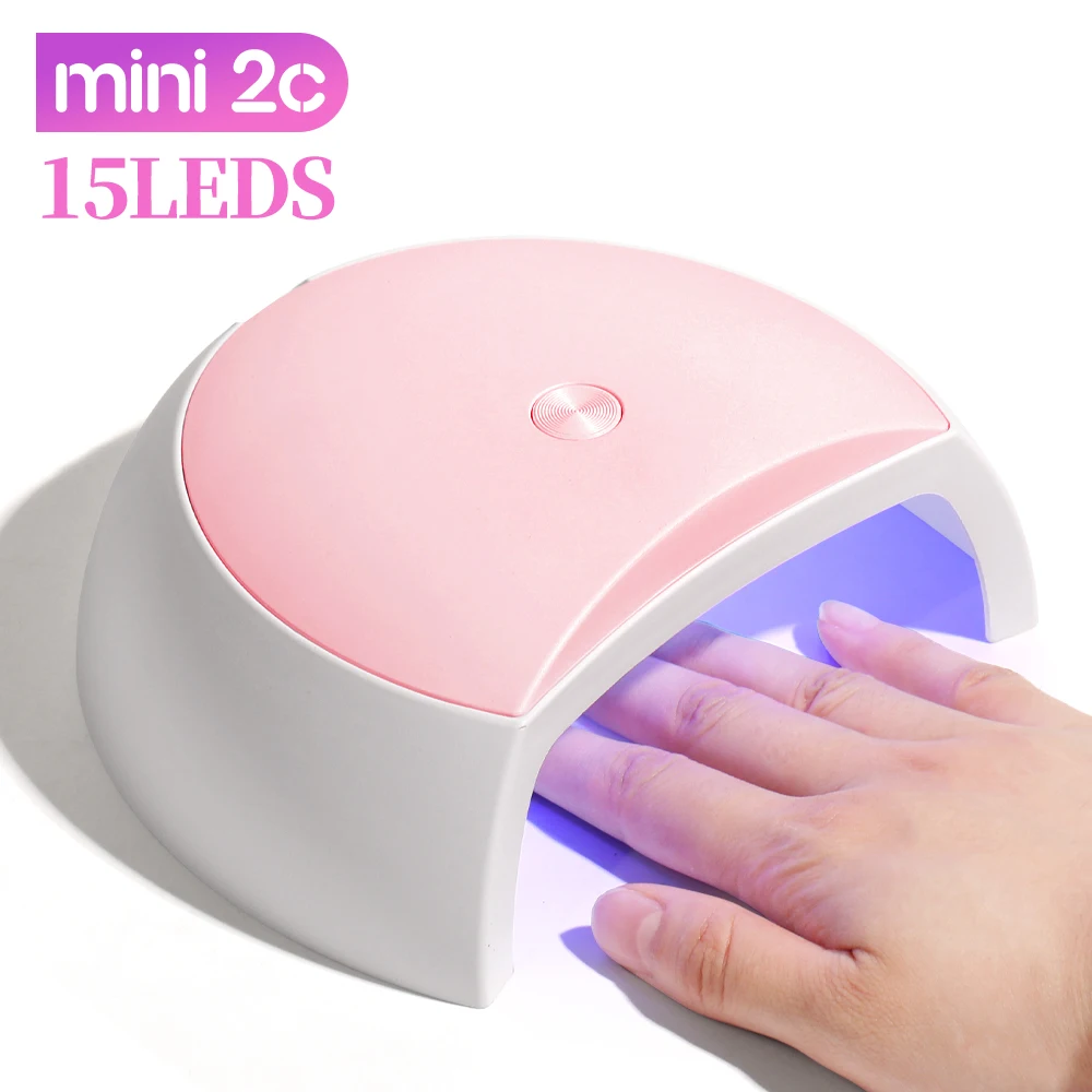 Lampada per unghie LED UV MINI 2C Luce UV da 60 W per unghie con 4 impostazioni timer Luce per unghie a LED adatta per il fai da te domestico e il salone di bellezza