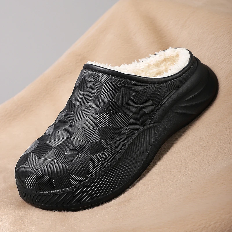 

Thick Sole Home Indoor Outside Men And Women Couples waterproof Winter Household Warm Fluffy Slippers Plush Cotton Shoes Ladies