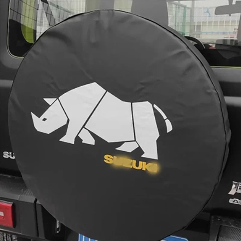 15  Inches PVC PU Leather Spare Tire Wheel Cover Bag Protector For  2019-2024 Suzuki Jimny JB74 JB64 Accessories