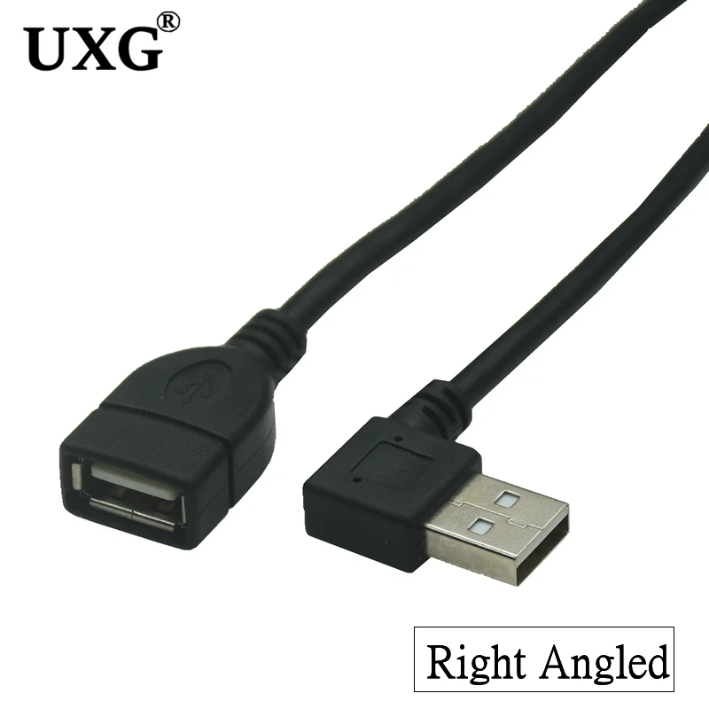 10cm 20cm 0.5m 1m USB 2.0 A męski na żeński 90 stopni prawy lewy w dół kątowy adapter przedłużający synchronizacja danych kabel ładujący