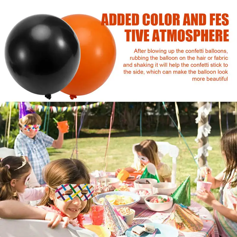 Orange And Black Balloons, Halloween Balloons Set, 67Pcs 12 Inch Black Orange Latex Balloons For Halloween Celebration