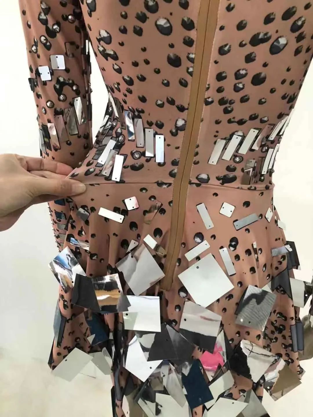 Schwarz Pailletten Spiegel Steine Mini Kleid Sexy Nachtclub Bar DJ DS Kostüme Sängerin Prom Party Leistung Jazz Bühne Tragen