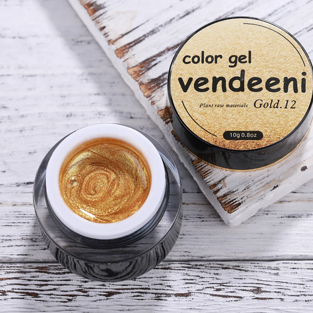 Vendeeni 12 Colors Painting Gel Nail Polish Colorful Drawing UV LED Soak Off Gel Lacquer Painted Gel Varnish For Nail Art Design