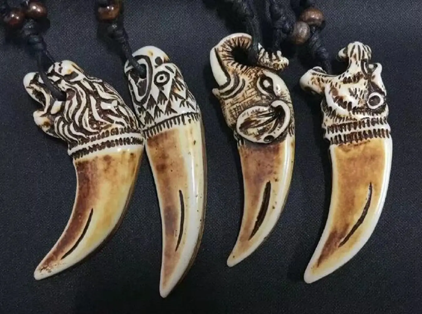 

12 pcs Necklace Chinese arbitrary tiger elephant hawk lion Totem men's boy's biker jewelry
