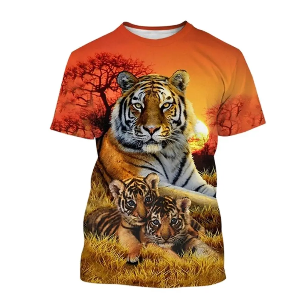 

2023 Men Spring Summer New Animal 3D Pattern Print Design T-Shirt Daily Clothes Round Neck Short Sleeve Fashion Style Streetwear